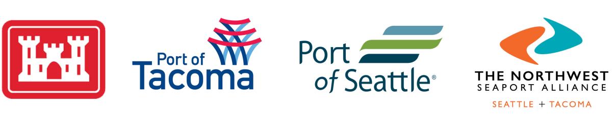 U.S. Army Corps of Engineers, Port of Tacoma, Port of Settle, and The Northwest Seaport Alliance logos